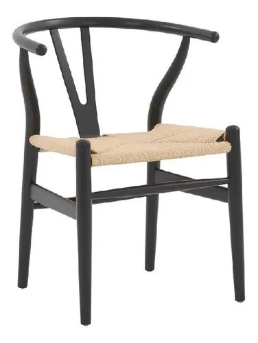 comprar Silla De Comedor Gaia Ch24 Wishbone Cuerda Natural Madera Negro 1 Unidad