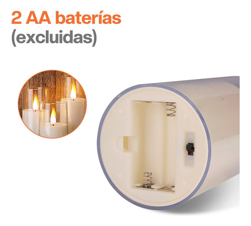 Vela Pilar Sin Llama, Electrica Ajustable Hasta 500 Horas