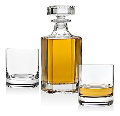 Whisky Decanter Para Licor Scotch Bourbon O Vino Incluye 2 V