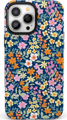 Casely - Funda Para iPhone 14 Pro, Floración Completa, Azul