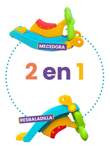 Mecedora Infantil 2 En 1 Balancín Resbaladilla Rana