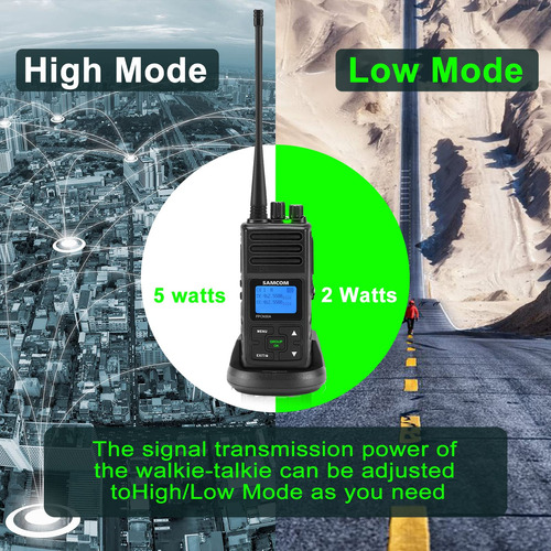 Walkie Talkie Samcom, 5 W, Alta Potencia, 9 Unidades, Largo