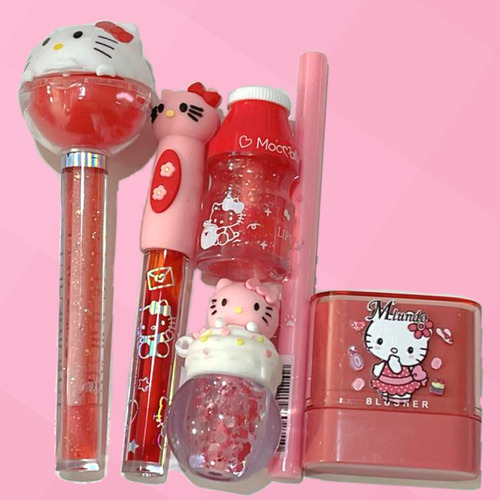 Pack De Maquillaje Y Cosmetiquera Hello Kitty Mujer Bella