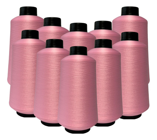 Kit Fio Overloque 500g - 10 Cones Colorido Cor Chiclete