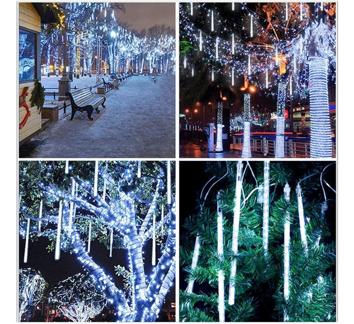 Luces Blancas De 10 Tubos 360leds Con Energía Solar Para Dec