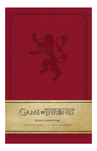 Game Of Thrones House Lannister Libreta Lujo T.dura Bolsillo