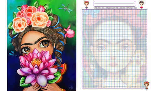 Cuaderno Frida Animada Profesional Cuadro Chico