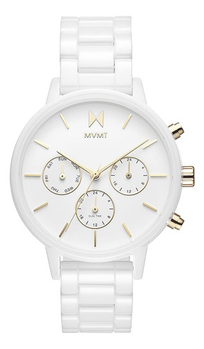 Mvmt Nova - Reloj Multifuncion Para Mujer, Blanco Satinado