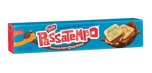 Biscoito Passatempo Recheado Chocolate Kit C/20 Unidades