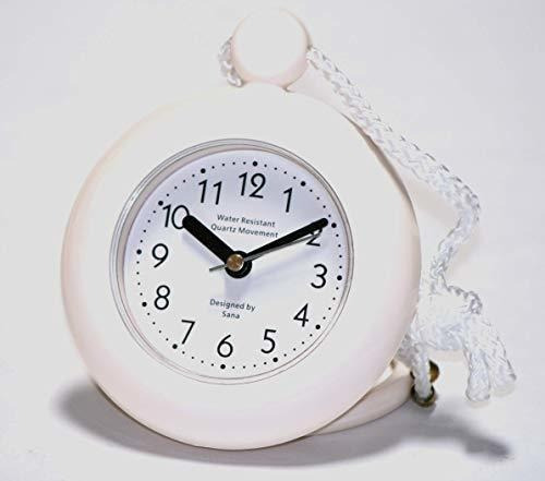 Nuestro Reloj De Cuerda De Ducha De Baño Blanco Con Una Esf