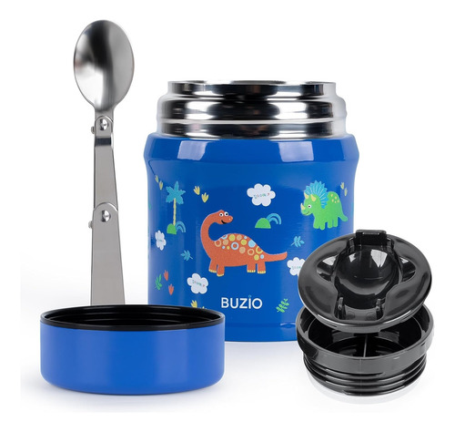 Termo Comida Niños Acero Inoxidable 290 Ml-dinosaurios Azul