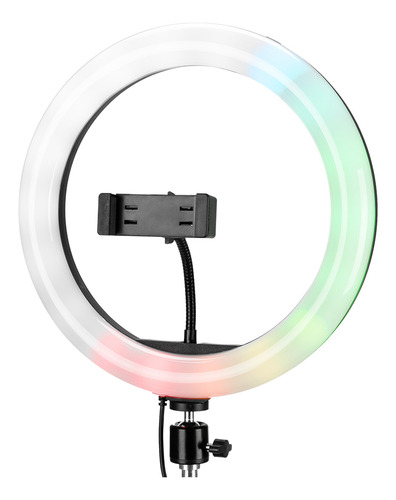 Aro De Luz Gadnic Para Selfies Led Soporte Celular Control De Luz Negro Estructura