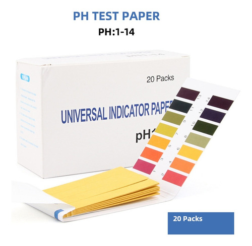 Y Paquete De 20 Papel De Prueba De Ph 1-14 Papel De Prueba