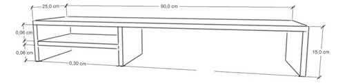 Mesa Elevada Setup Gamer Suporte Para Dois Monitores 90 Cm