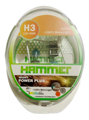 Bombillo Hammer H3 12v 55w Night Power Plus 4000k (el Par)