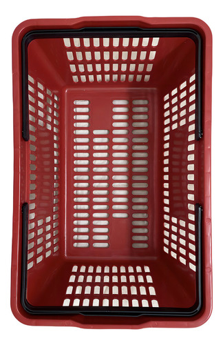Cesta reforzada para farmacia y supermercado, 13 litros, color rojo