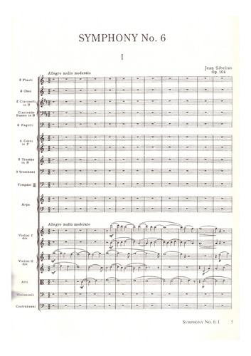 Jean Sibelius: Symphonies Nos 6 & 7 In Full Score.
