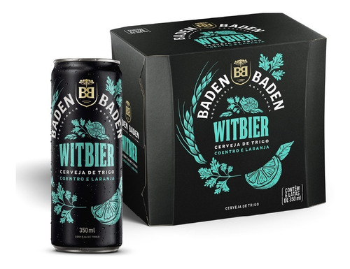 6un Cerveja Trigo Witbier Baden Baden Coentro Laranja 350ml