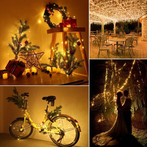 Cadena De Luces Led, 8 Modos, Luces Colgantes Starburst Con