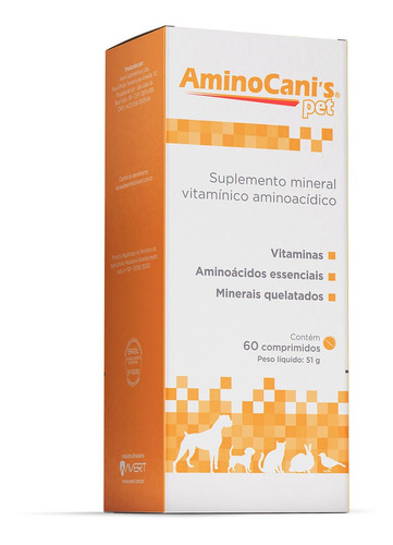 Suplemento Aminocani's Pet Com 60 Comprimidos - Avert