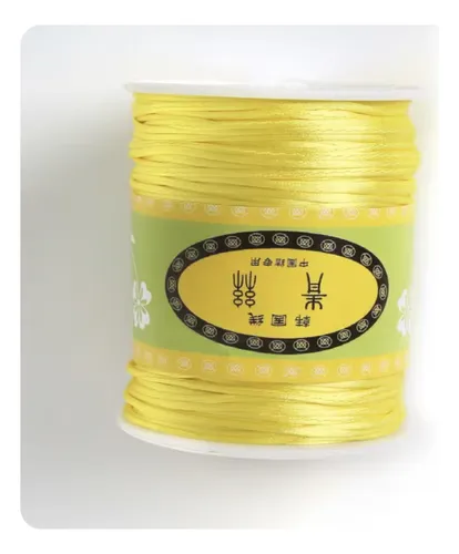 Hilo Cordón Cola De Ratón Rayon Color Amarillo 1mm 80 Mtrs