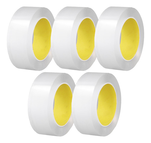 Cinta Adhesiva Transparente De Doble Cara, 5 Rollos, 2 Adhes