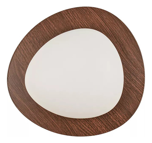 Plafon De Sobrepor Led 3000k 30cm Madeira E Acrilico