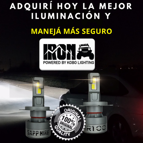 Kit Cree Led Ir 100 H4 H7 Black Sapphire Mas Potente De Auto H4 Gris Oscuro Blanco Frío