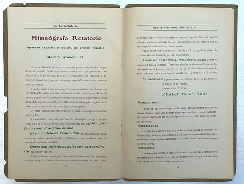 Antiguo Catálogo Mimeógrafo Thomas A. Edison Gerber Carlisle (Usado)