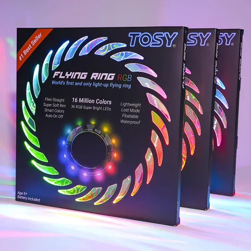 Frisbee LED Volador Resistente Al Agua – 25 Cm, 12 Modos De Color, Recargable USB-C, Ideal Para Noche Y Exteriores