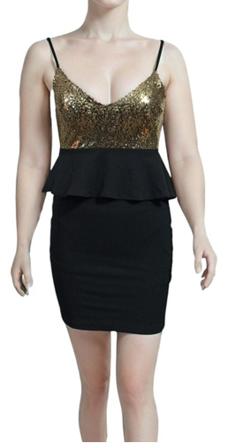 Vestido De Fiesta Corto Ajustado Estilo Peplum Talla M