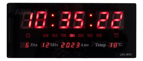 Reloj de pared LED digital grande con fecha, año y temperatura