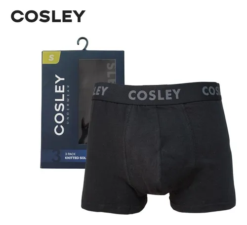Pack 3 Boxer Medio Algodón Calzoncillo Negros Cosley