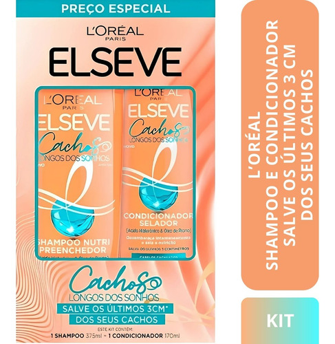 Kit Loreal Paris Elseve Shampoo Condicionador Cachos Sonhos