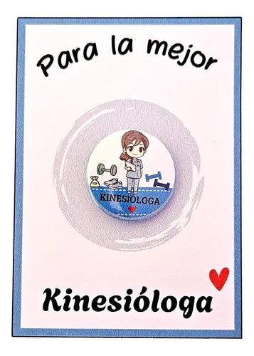 12 Chapas Alfiler Kinesióloga, Recuerdo Kinesióloga,souvenir