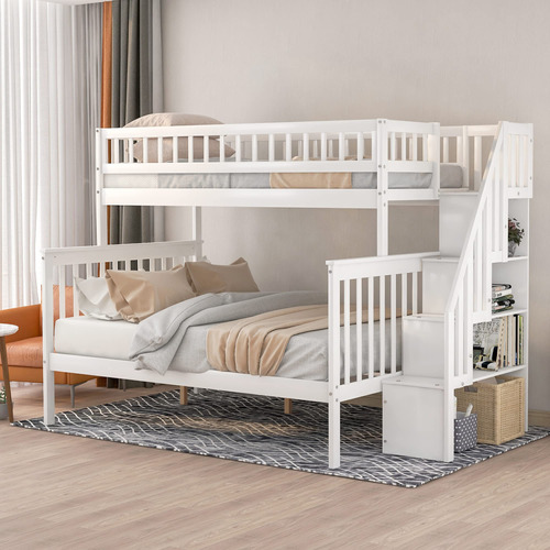 Biadnbz Litera Individual Sobre Cama Matrimonial Con Escaler