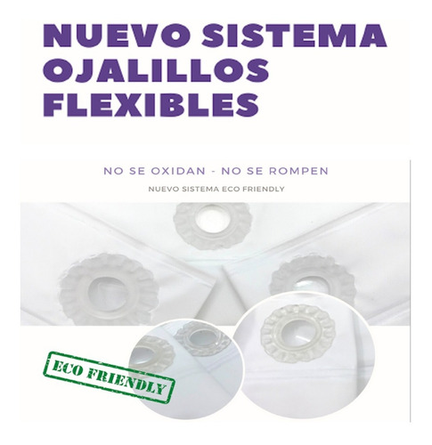 Imagen 6 de 10 de Cortina De Baño Pvc De 2,10 Metros De Alto Cabezal Reforzado