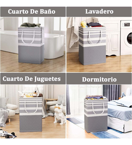 Cesto Grande Para Ropa Sucia Y Lavandería Plegable 75l 3pcs