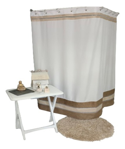 Cortina De Baño Muselina Beige