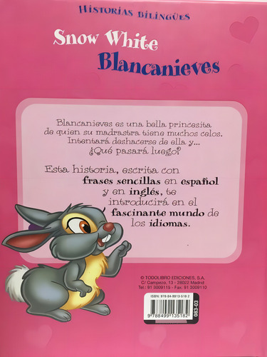 Libro Blancanieves- Historía Bilingüe