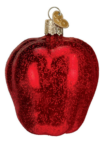 Adorno Vidrio Soplado Para Arbol Navidad Deliciosa Manzana