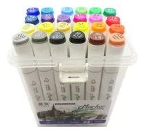 Comprar Plumones Rotuladores 24 Unid Doble Punta Tinta Alcohol
