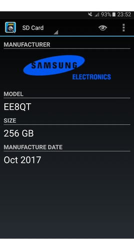 Cartão Samsung 256gb 100mb/s 4k 100% Original Lacrado S7,s8.