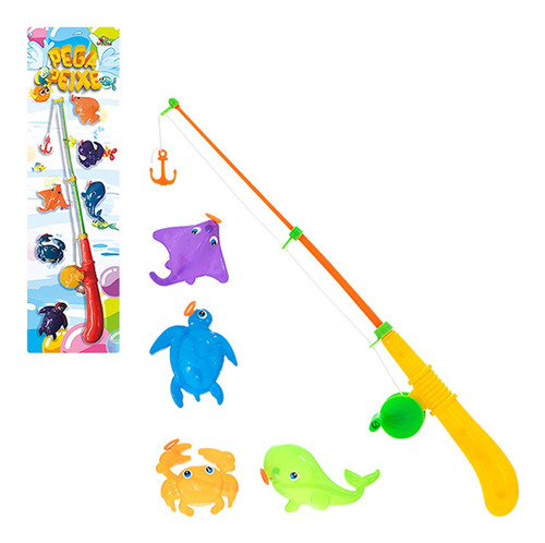 Imagem 1 de 5 de Brinquedo Pega Peixe Vara Com 3 Peixes Divertido Crianças