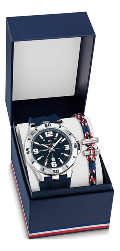 Reloj Tommy Hilfiger Azul 2770147 Gift Set Pulsera Hombre
