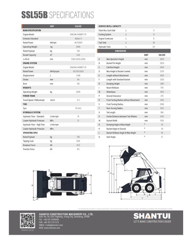 Minicargadora Shantui Ssl55 (50hp)