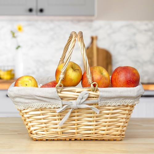 Cornucopia Brands - Cesta De Mimbre Rectangular Con Asas (n