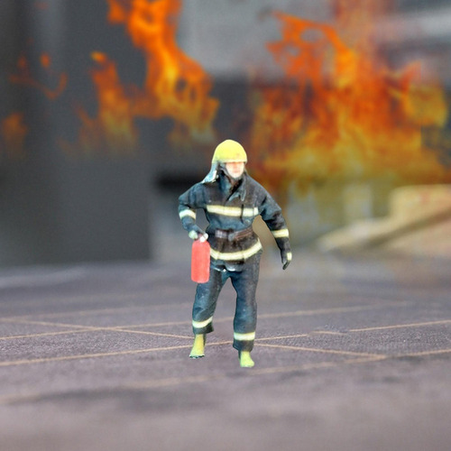 Nuevo Figuras De Bombeiro De Resina 1/64: Modelo De Pessoas