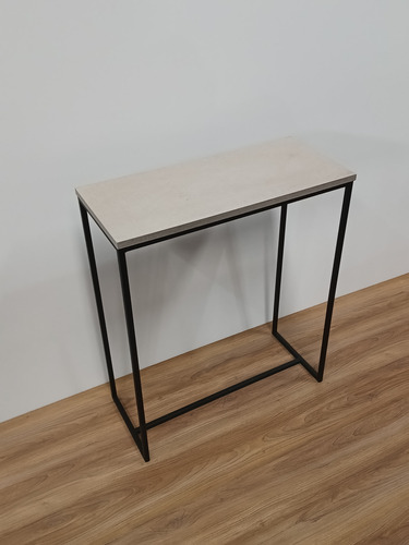 Mesa Arrime. Dressiore. Mesa Recibidor. Hierro Y Madera. Blanco