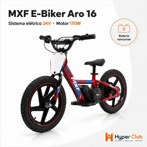 Bicicleta elétrica infantil MXF Aro 16 detalhe